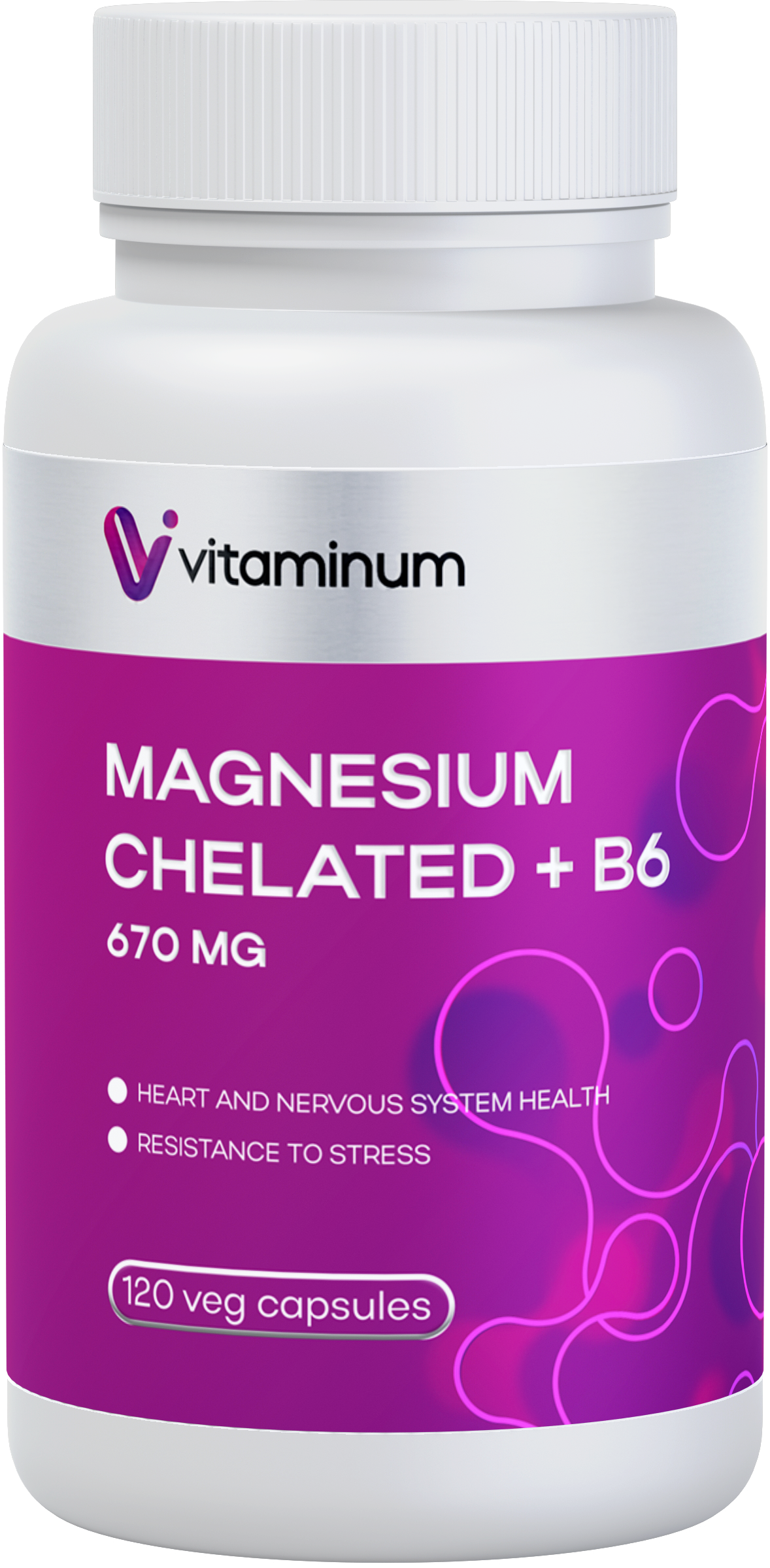  Vitaminum МАГНИЙ ХЕЛАТ + витамин В6 (670 MG) 120 капсул 800 мг  в Крымске